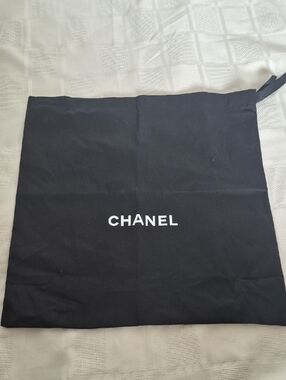 CHANEL Black Dust Bag with White Logo
